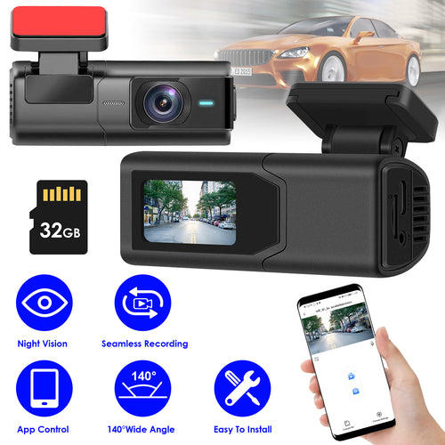 2K Front Dash Cam with Night Vision & Loop Recording