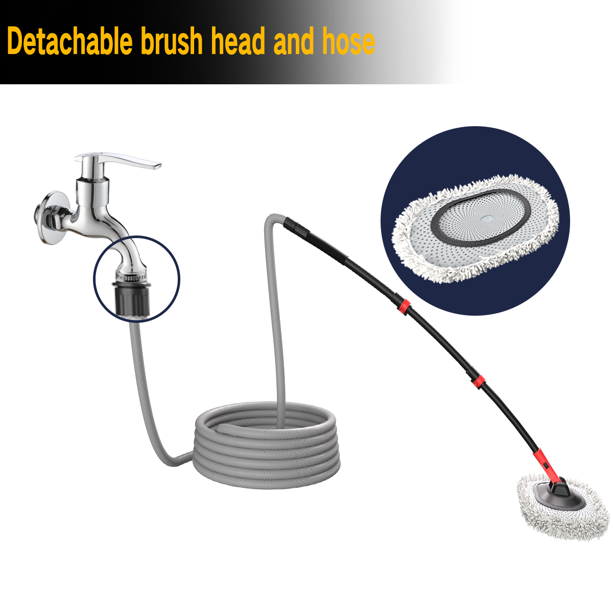Extendable Car Wash Mop – 41" Reach, Soft Microfibre Head