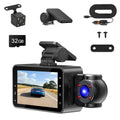 Triple-Channel Wi-Fi Dash Cam – Front, Cabin & Rear Full HD